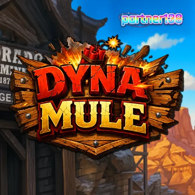 Tampilan visual slot Dyna Mule dengan tema pertambangan dan simbol wild